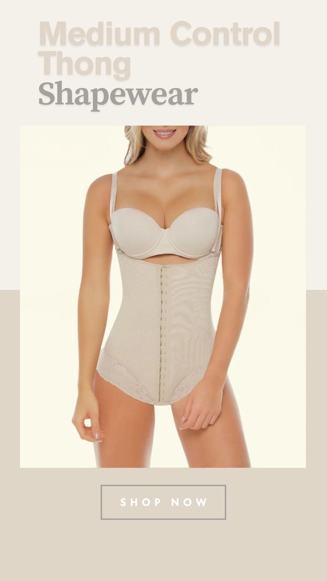 Women's Open Bust Shapewear Bodysuit – Medium Control Thong for Waist Shaping