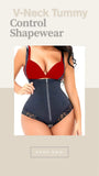 AfruliA Women’s Latex Waist Trainer Bodysuit – V-Neck Tummy Control Shapewear