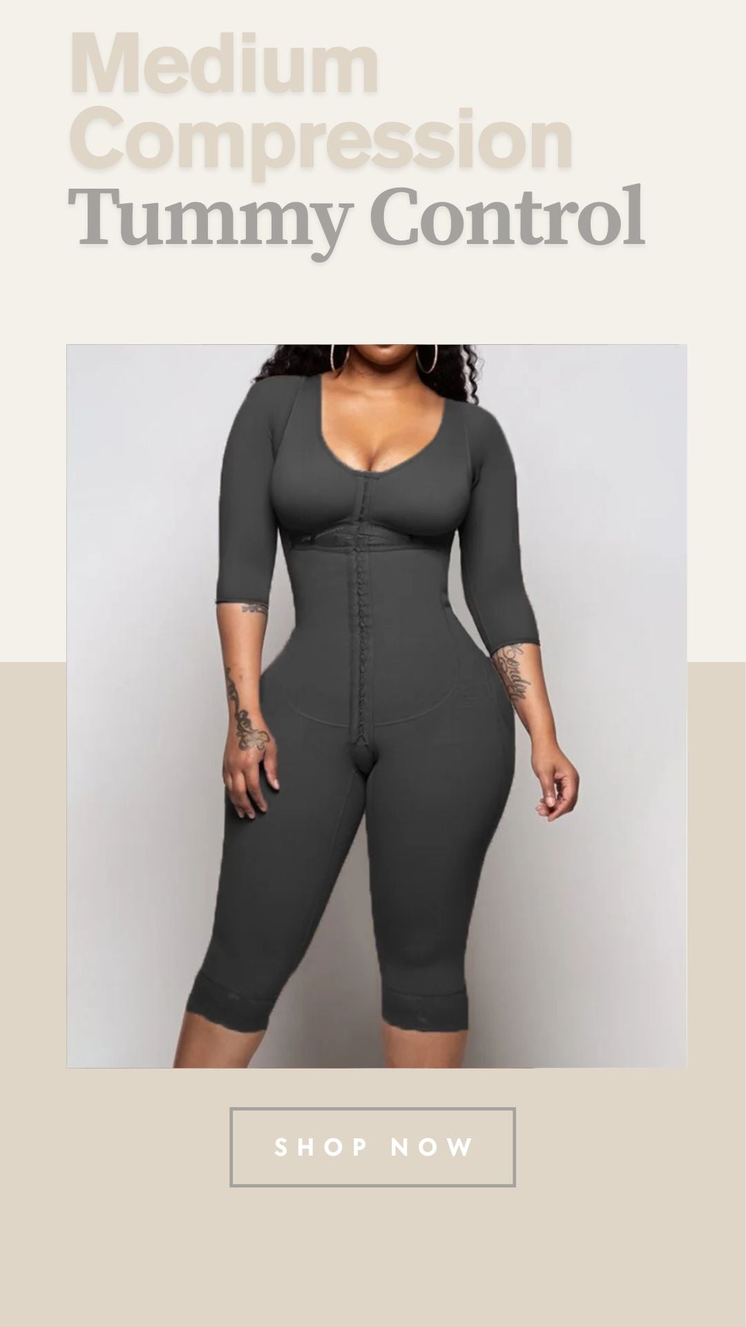 Women's Full Body Shapewear Bodysuit – Medium Compression Tummy Control, Butt Lifter, Push-Up Slimming Corset