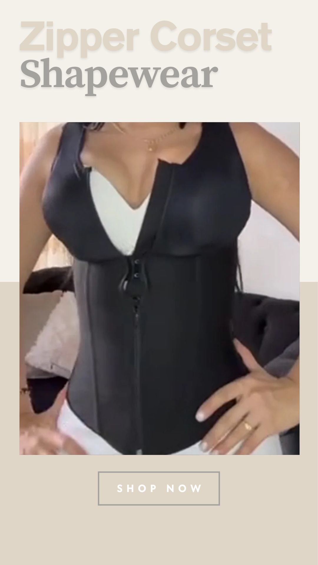 Sexy Waist Trainer Bodysuit – Zipper Corset Shapewear Vest for Women