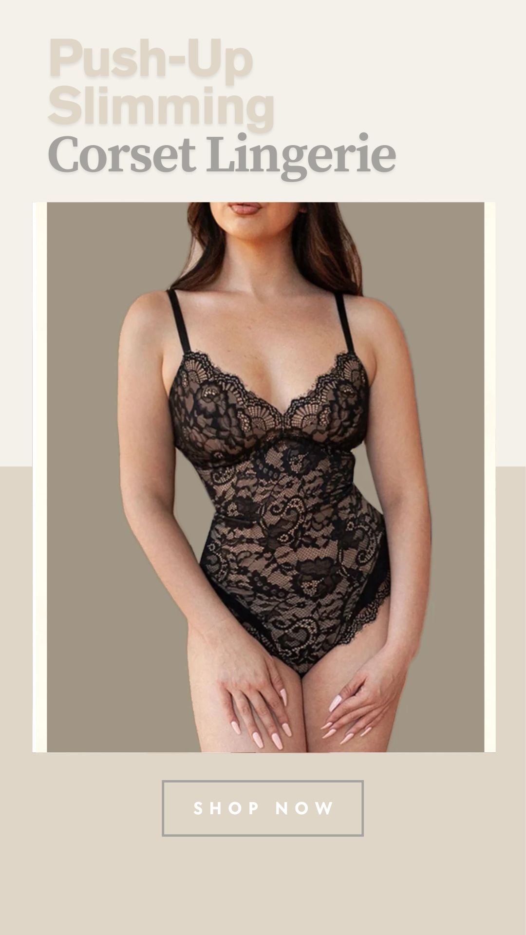 Lace Bodysuit Shapewear for Women – Sexy Push-Up Slimming Corset Lingerie