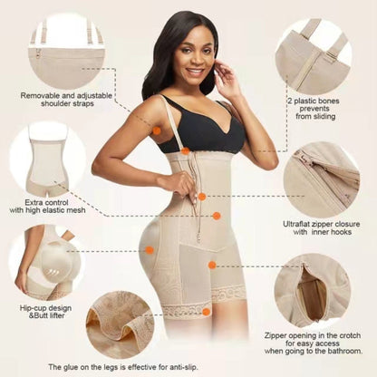 Women’s Seamless Nylon Button-Closure Shaping Bodysuit - 1089