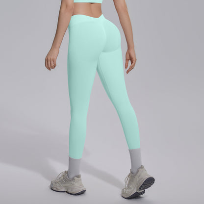 Peach Hip Seamless Knitted Yoga Pants V Skinny Slimming Running Sports Quick Drying Fitness Trousers