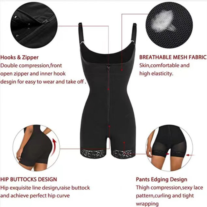 Nylon Seamless Shapewear Bodysuit - Buttoned, XS-XXXL