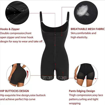 Nylon Seamless Shapewear Bodysuit - Buttoned, XS-XXXL