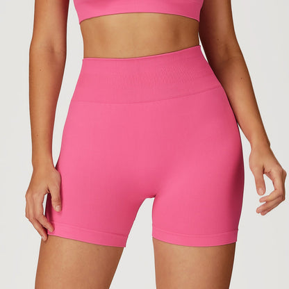 Seamless Yoga Shorts Women Summer High Waist Skinny Hip Raise Outdoor Sports Running Fitness