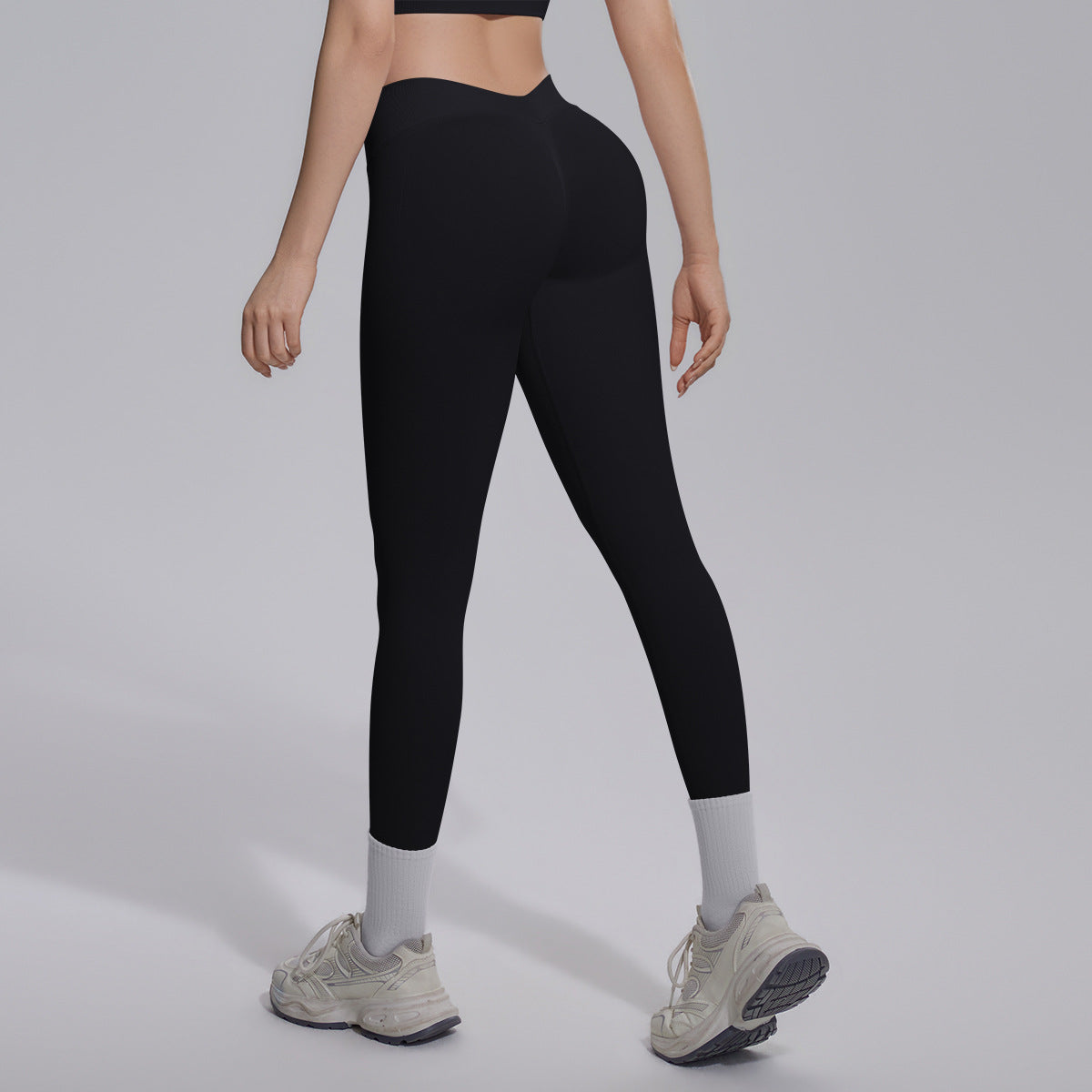 Peach Hip Seamless Knitted Yoga Pants V Skinny Slimming Running Sports Quick Drying Fitness Trousers