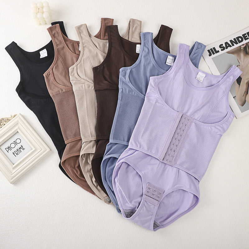 Nylon Seamless Shapewear Bodysuit - Buttoned, M-XXL