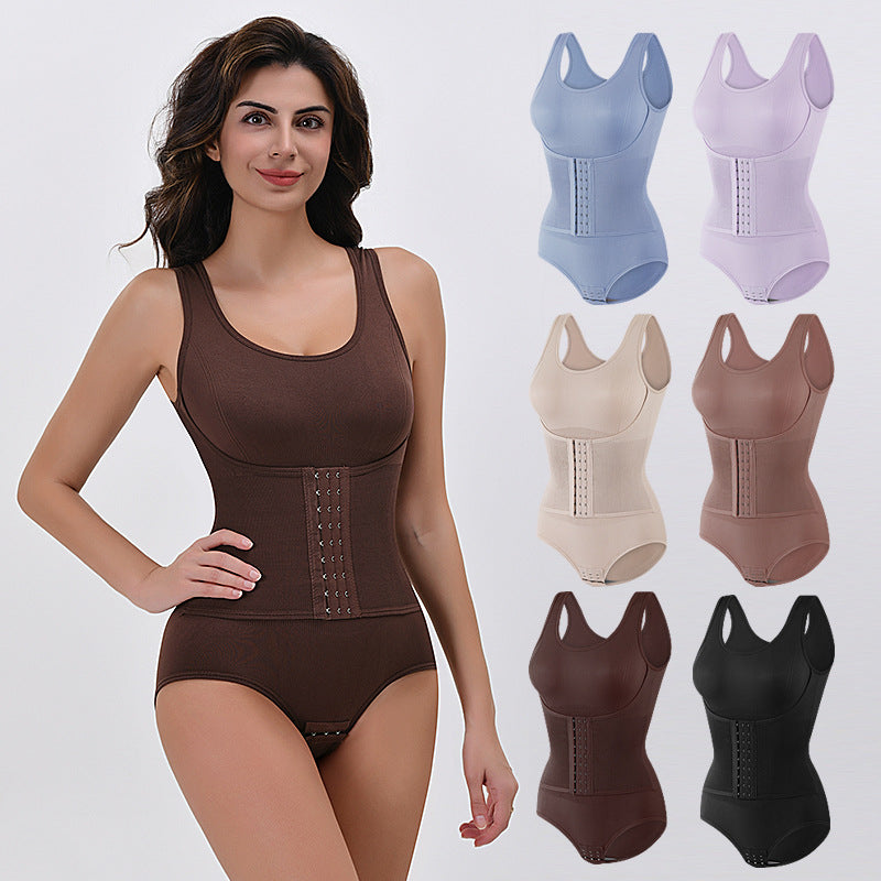 Nylon Seamless Shapewear Bodysuit - Buttoned, M-XXL