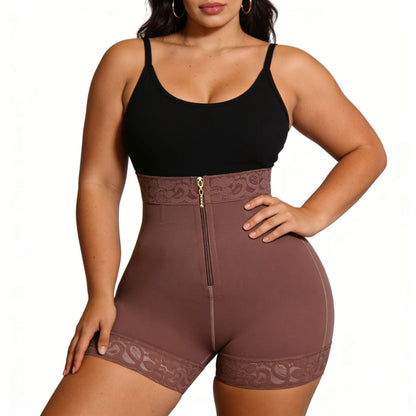Nylon Shapewear Pants - Buttoned, Metal or Resin Zipper, S-3XL