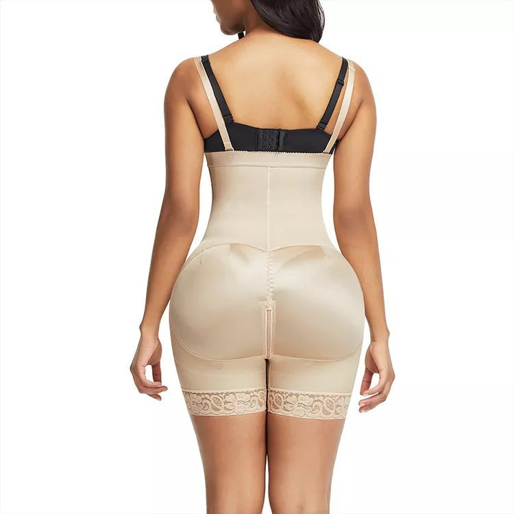 Plus Size Nylon Shapewear Bodysuit - Black or Skin Color, XS-XXXXL