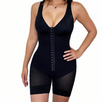 Nylon Shapewear Bodysuit - Buttoned, Non-Seamless, S-XXXXL