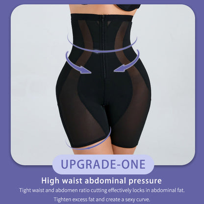 Thin Nylon Shapewear Pants - Zipper Closure, S-3XL