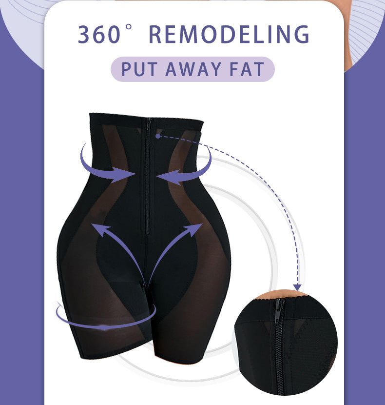 Thin Nylon Shapewear Pants - Zipper Closure, S-3XL