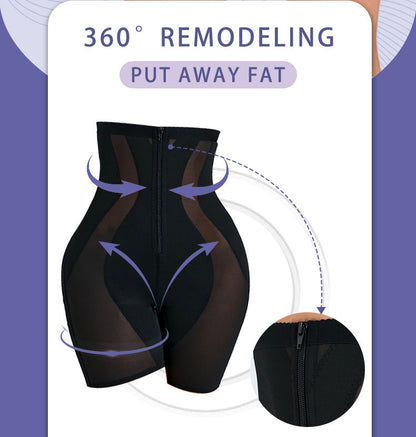 Thin Nylon Shapewear Pants - Zipper Closure, S-3XL