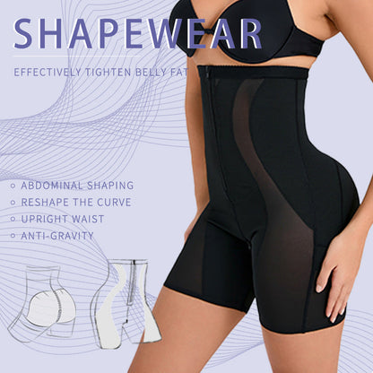 Thin Nylon Shapewear Pants - Zipper Closure, S-3XL