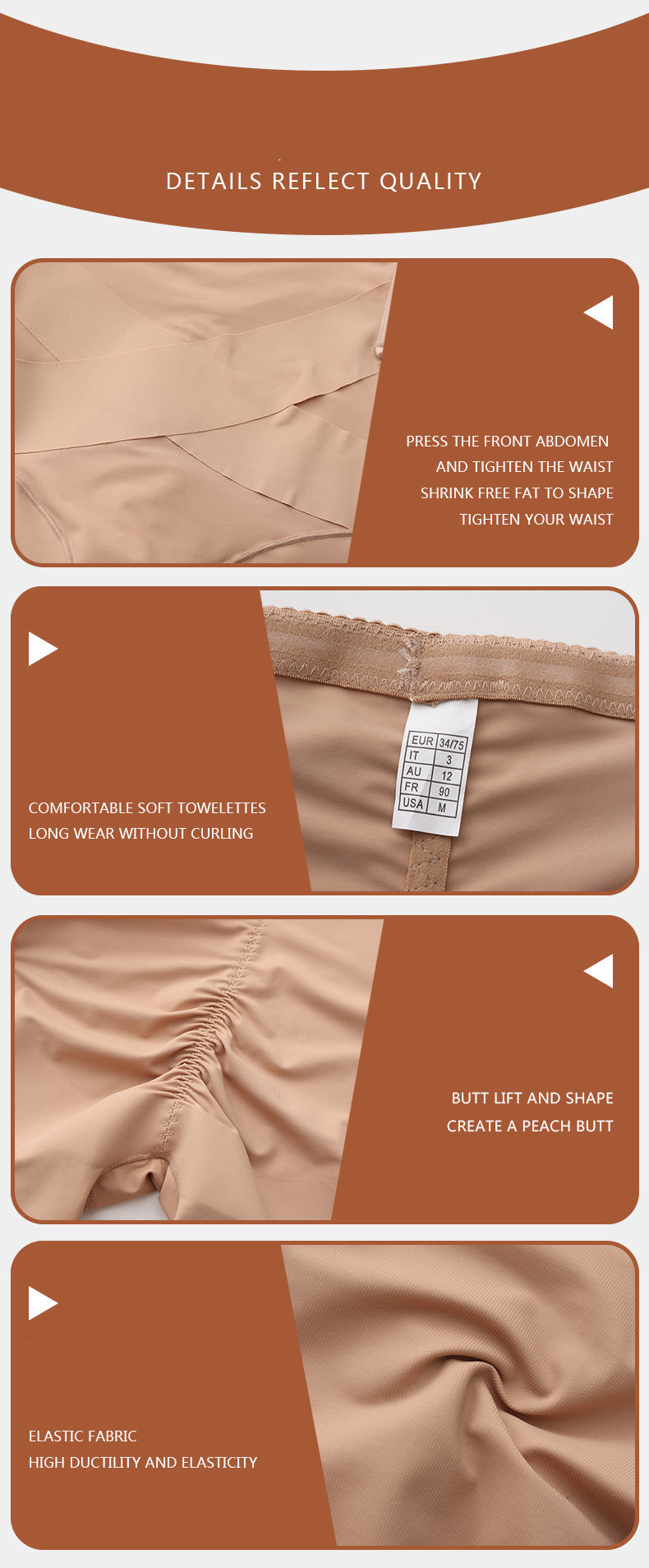 Thin Nylon Shapewear Pants - Abdomen Compression, S-XXL