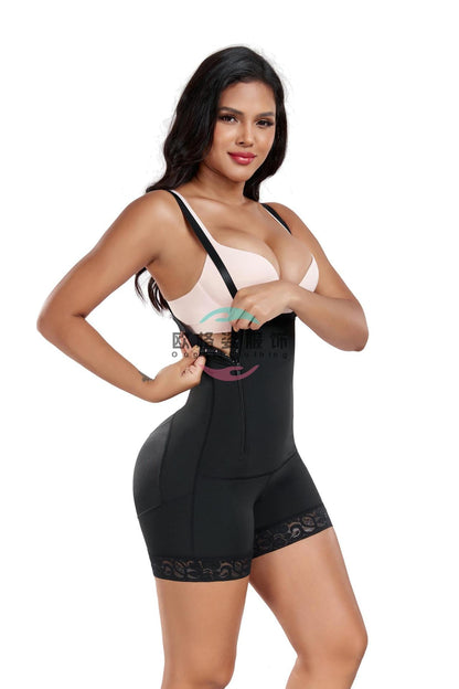 Women’s Seamless Nylon Button-Closure Shaping Bodysuit - 1089