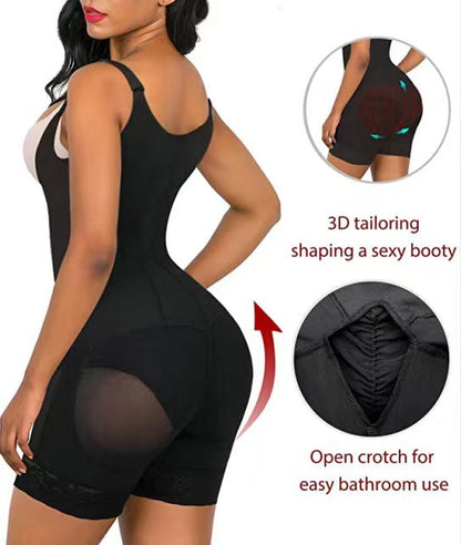 Nylon Seamless Shapewear Bodysuit - Buttoned, XS-XXXL