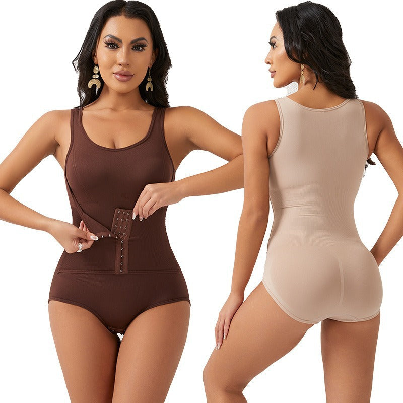Nylon Seamless Shapewear Bodysuit - Buttoned, M-XXL