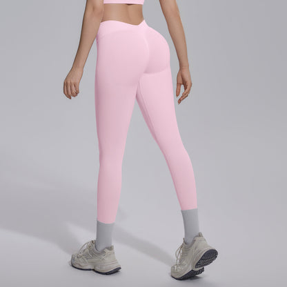Peach Hip Seamless Knitted Yoga Pants V Skinny Slimming Running Sports Quick Drying Fitness Trousers