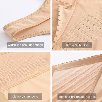 Buttoned Polyester Shaping Top - Black or Apricot, S-3XL