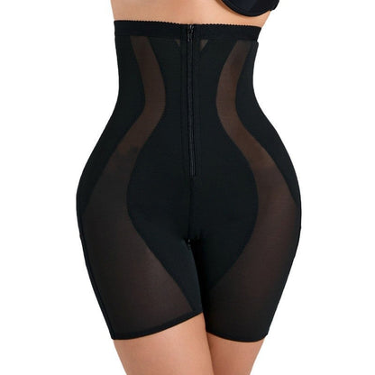 Thin Nylon Shapewear Pants - Zipper Closure, S-3XL