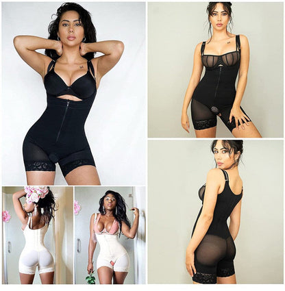 Nylon Seamless Shapewear Bodysuit - Buttoned, XS-XXXL