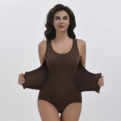 Nylon Seamless Shapewear Bodysuit - Buttoned, M-XXL
