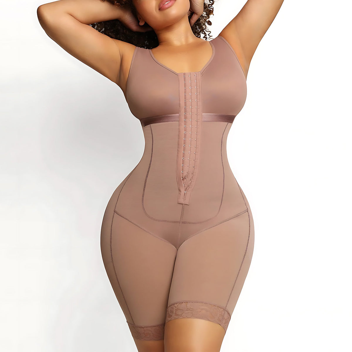 Nylon Shapewear Bodysuit - Buttoned, Black or Purple, XS-XXXL