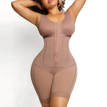 Nylon Shapewear Bodysuit - Buttoned, Black or Purple, XS-XXXL