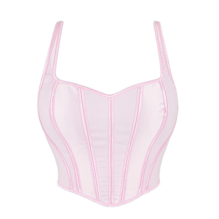 Seamless Polyester Shaping Top - Pink, White or Black, XS-XL