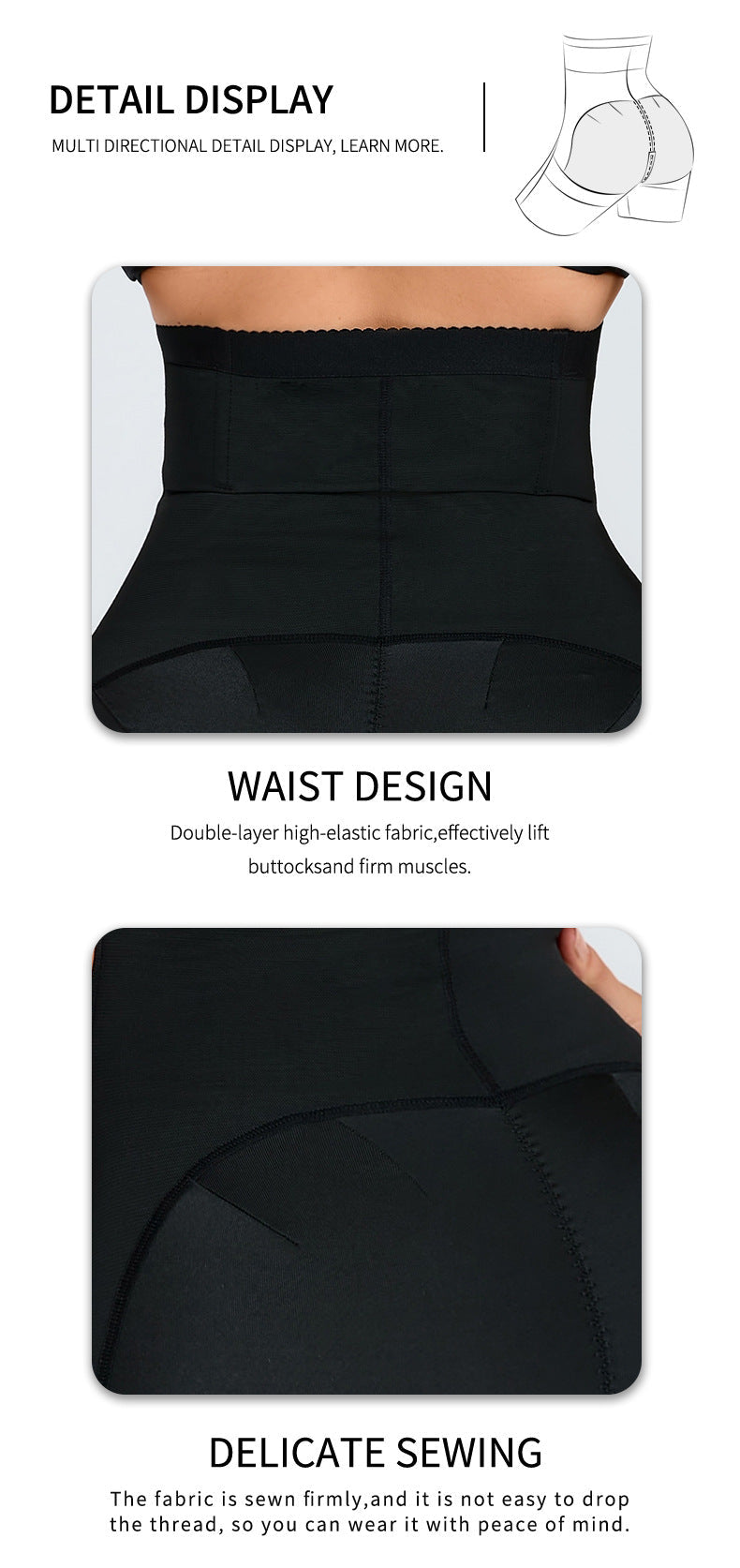 Thin Nylon Shapewear Pants - Zipper Closure, S-3XL