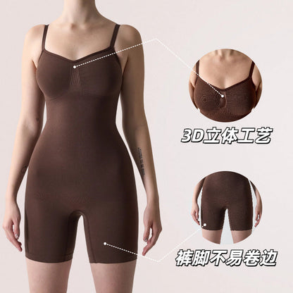 Seamless Nylon Shapewear Bodysuit - Buttoned, Black, Nude, Coffee or Dark Khaki, S-XL
