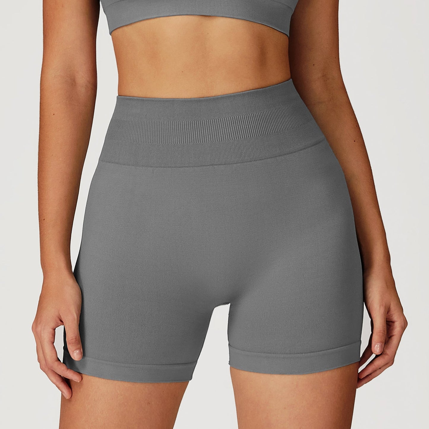 Seamless Yoga Shorts Women Summer High Waist Skinny Hip Raise Outdoor Sports Running Fitness