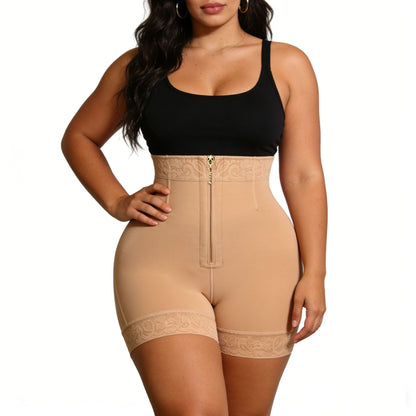 Nylon Shapewear Pants - Buttoned, Metal or Resin Zipper, S-3XL