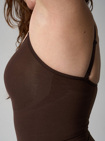 Nylon-Spandex Shapewear Dress - Sleeveless V-Neck, S-XL