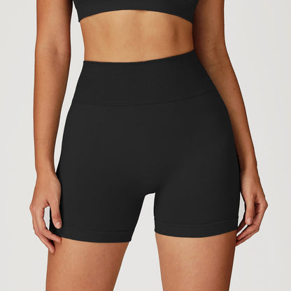 Seamless Yoga Shorts Women Summer High Waist Skinny Hip Raise Outdoor Sports Running Fitness