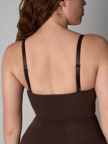 Nylon-Spandex Shapewear Dress - Sleeveless V-Neck, S-XL