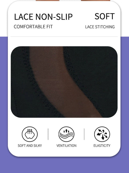 Thin Nylon Shapewear Pants - Zipper Closure, S-3XL