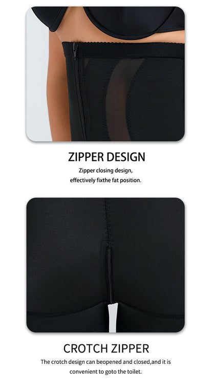 Thin Nylon Shapewear Pants - Zipper Closure, S-3XL