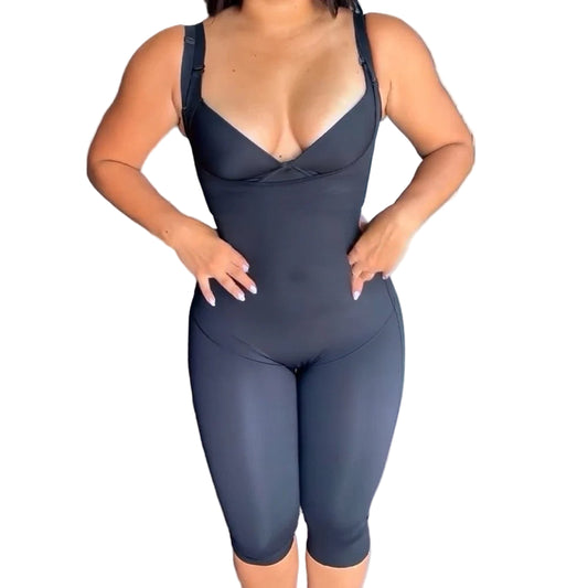 Full Body Shaper Bodysuit – Open-Bust Postpartum Shapewear with Medium Compression