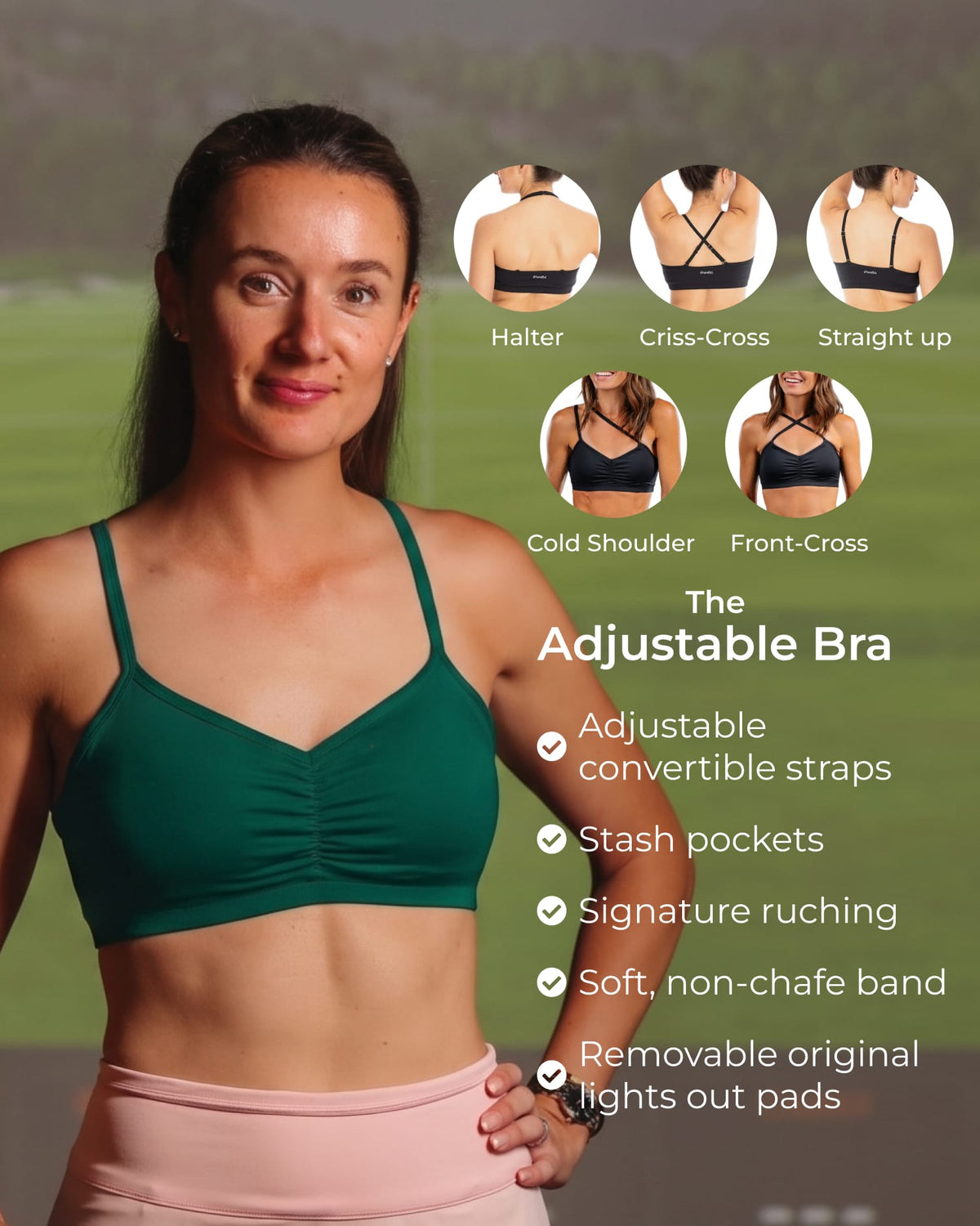 Adjustable Bra â€“ Emerald Green