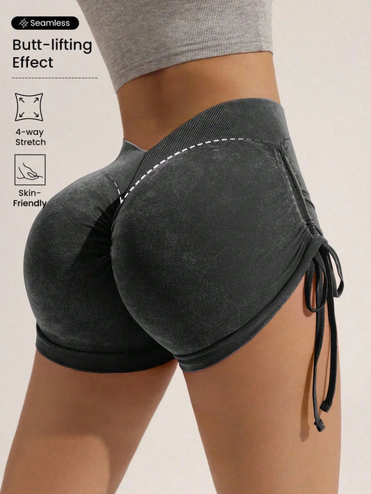 MatteFit Peach Lift Euro Style Women's Yoga Shorts