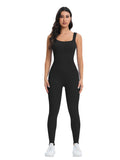 Ribbed Shapewear Jumpsuit with Built-In Bra – Sleeveless Bodycon Romper