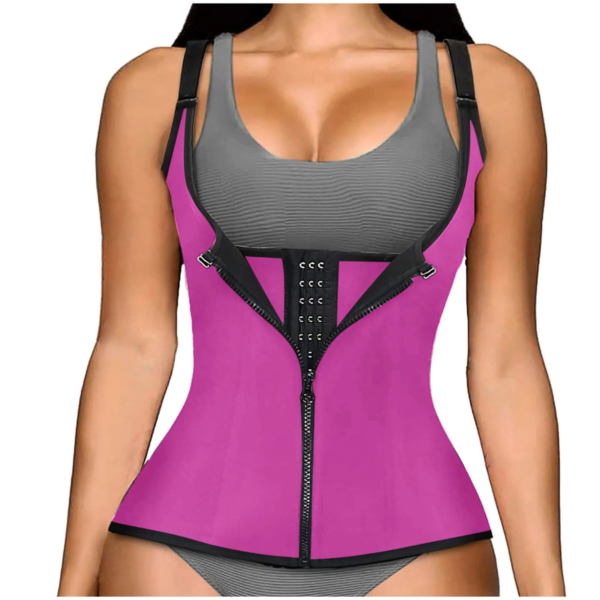 Firm Control Sleeveless Waist Trainer Bodysuit – Sweat-Wicking & Slim Fit
