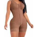 Fajas Colombianas Shapewear Shorts – Medium Compression Tummy Control Bodysuit with Built-In Bra