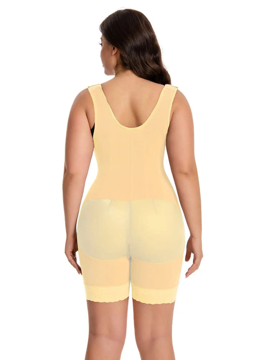 Womenâ€™s High-Waisted Lace Bodysuit Shapewear â€“ Fajas Colombianas Tummy Control Body Shaper, Full Coverage Zipper Slimming Garmen