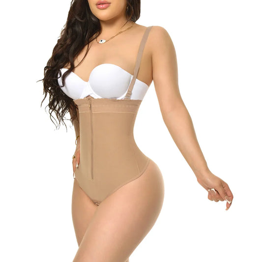 High Compression Triangle Bodysuit Shapewear with Zipper