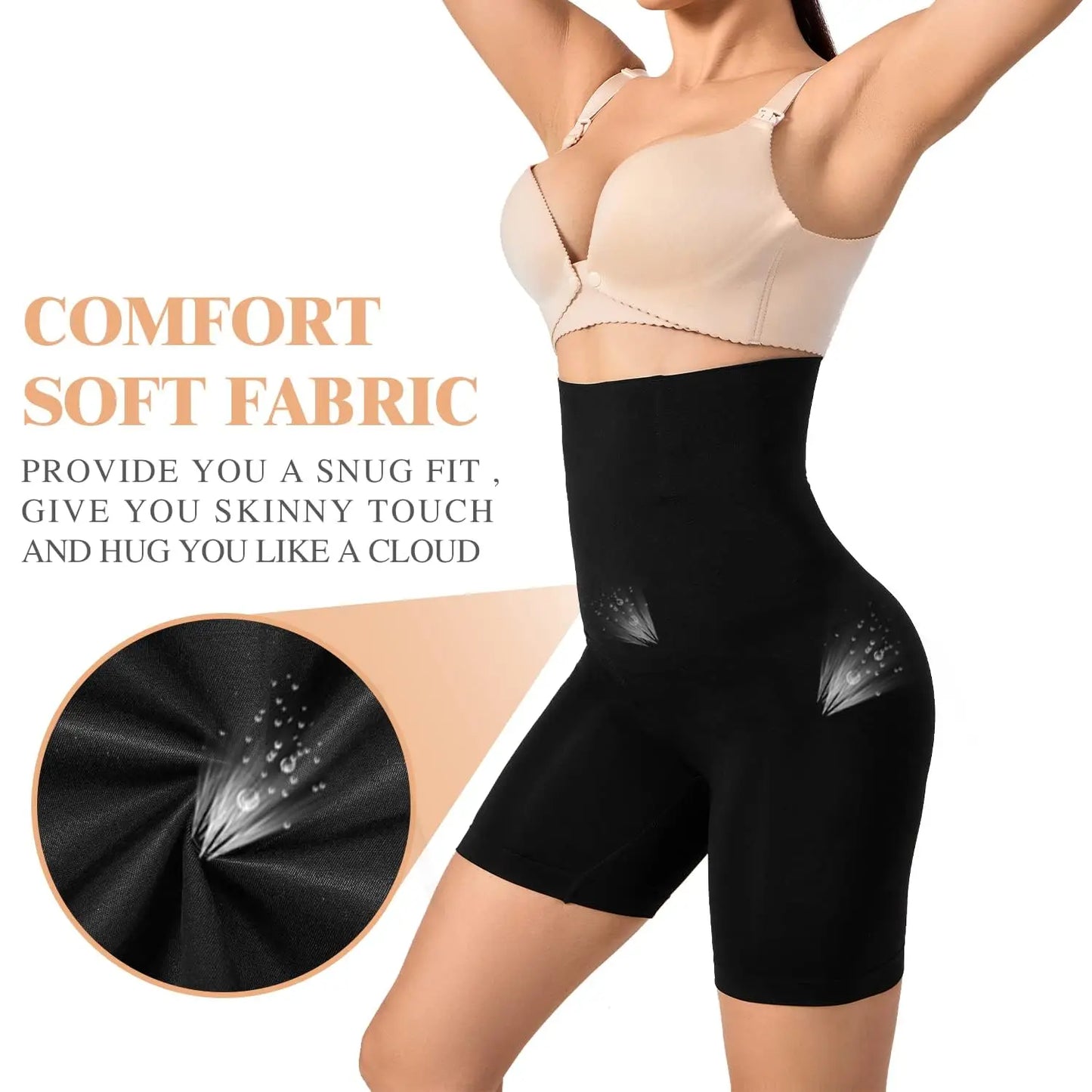 High Waist Shapewear Shorts for Women – Tummy Control, Butt Lifter & Thigh Slimmer Panties